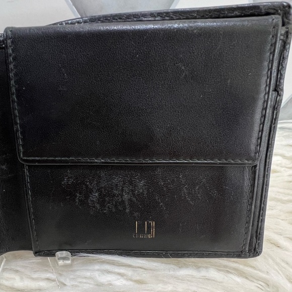 Dunhill Black Bifold Leather Compact Wallet - Picture 10 of 14